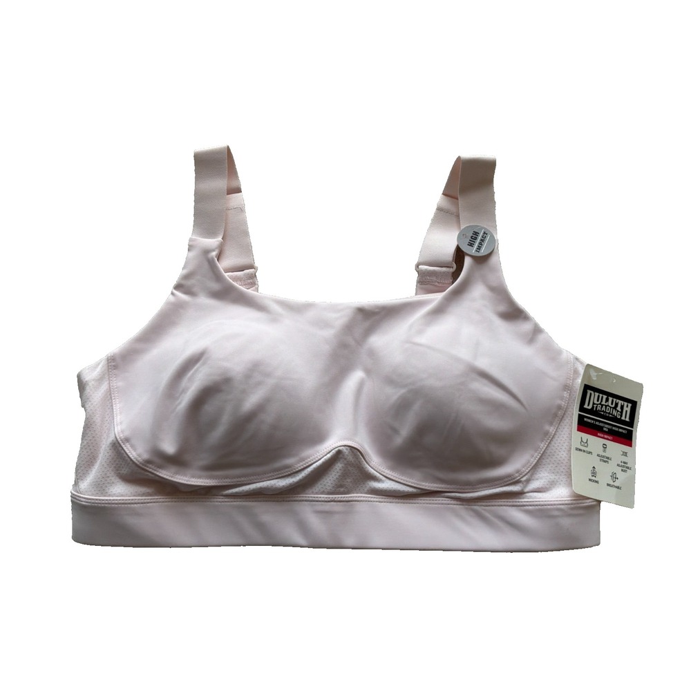 Duluth Trading Adjustabust High Impact Sports Bra Women's Size 14 Pink NWT